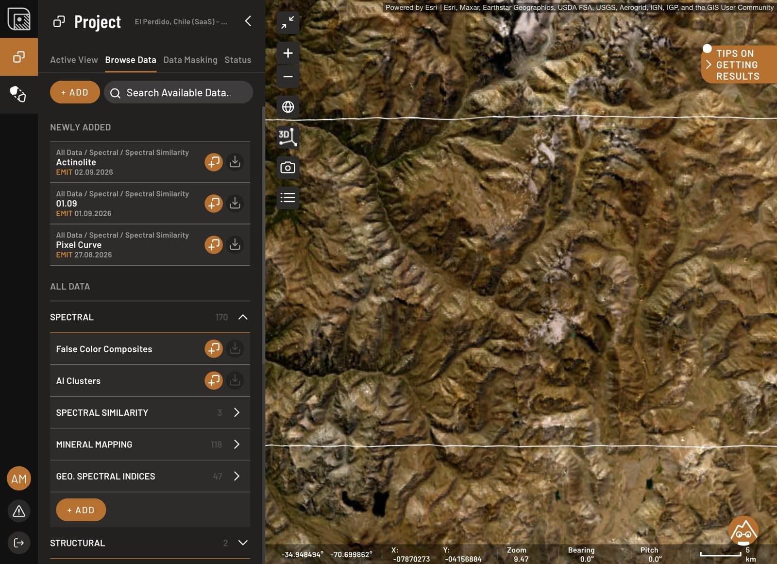 Browse Data, grouped by geological domain