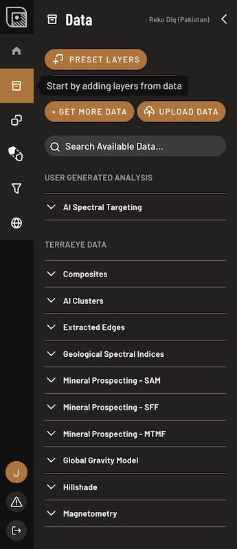 Data tab