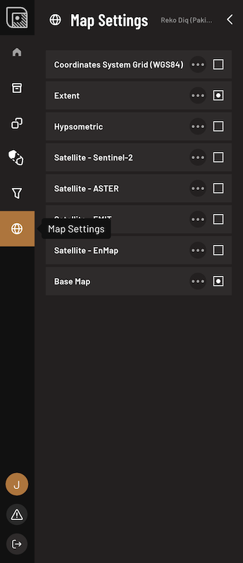 Map Settings tab