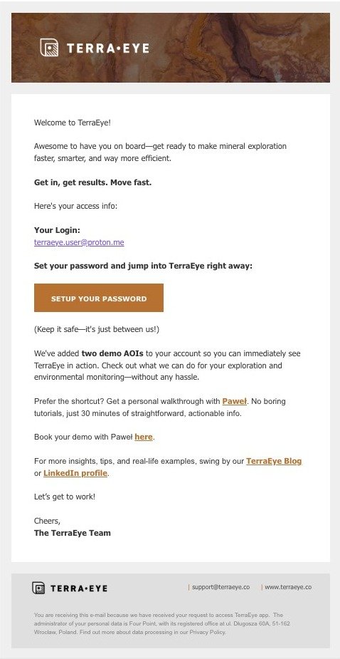E-mail confirmation